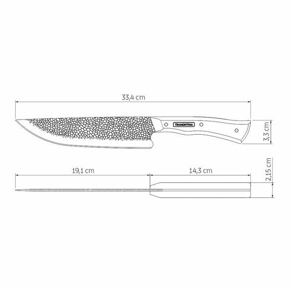 Hammerschlag NOMADE mes, incl. leren etui, 20 cm