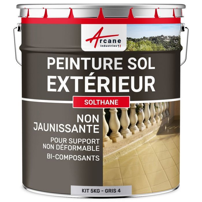 Exterior Paint for Concrete Floors - UV Resistant - SOLTHANE - 5 kg Telegris 4 - RAL 7047