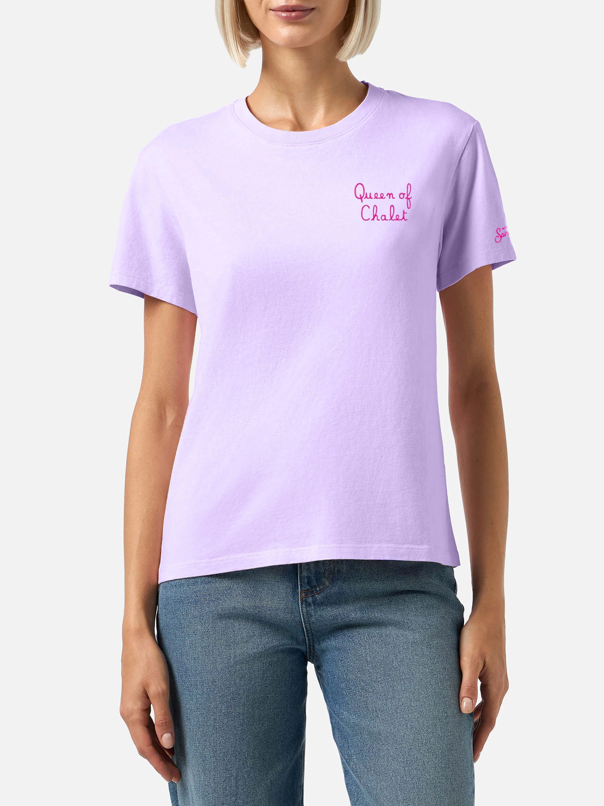 T-Shirt aus Cotone Invernale Emilie con Ricamo Queen of Chalet