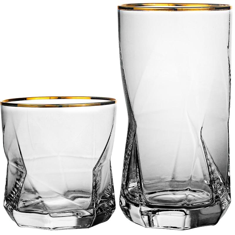 Nordisches Glas mit kreativer Geometrie, Whiskyglas, Trinkglas für Wasser, Milch, Saft