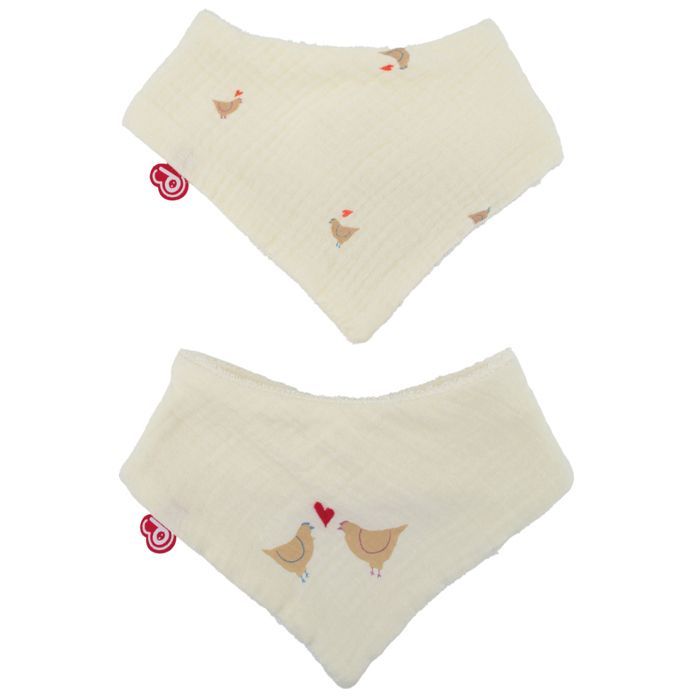 Set di 2 bavaglini a bandana - DOMIVA - Amore per la maternità - Cotone morbido e assorbente - Chiusure a scatto regolabili