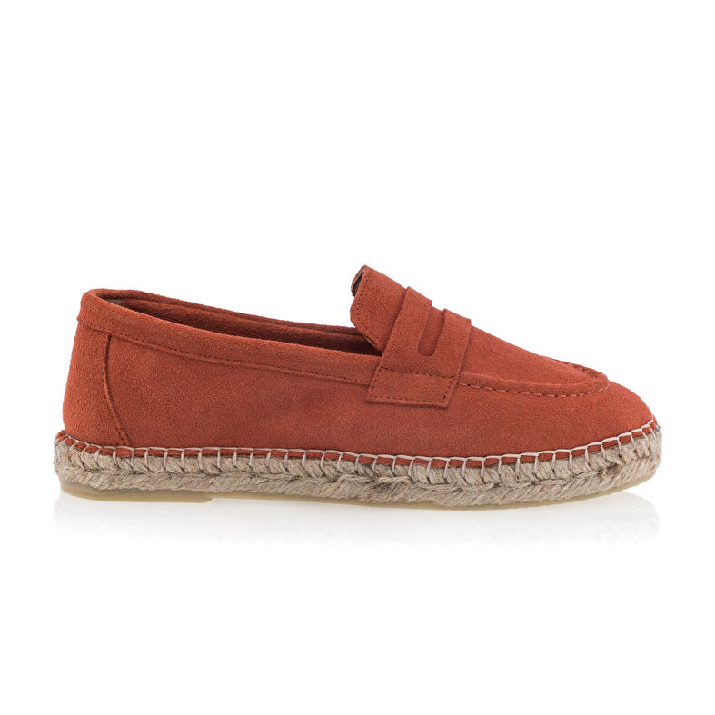 Oransje espadriller med tausåler til dame