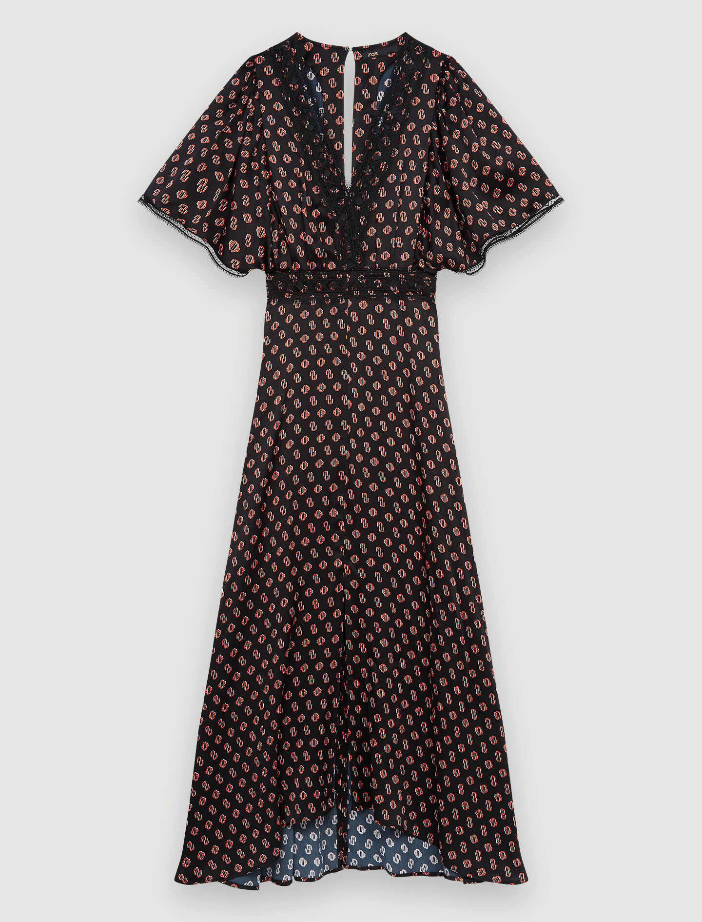Zijden sjaaljurk met M-monogramprint M Noir petit