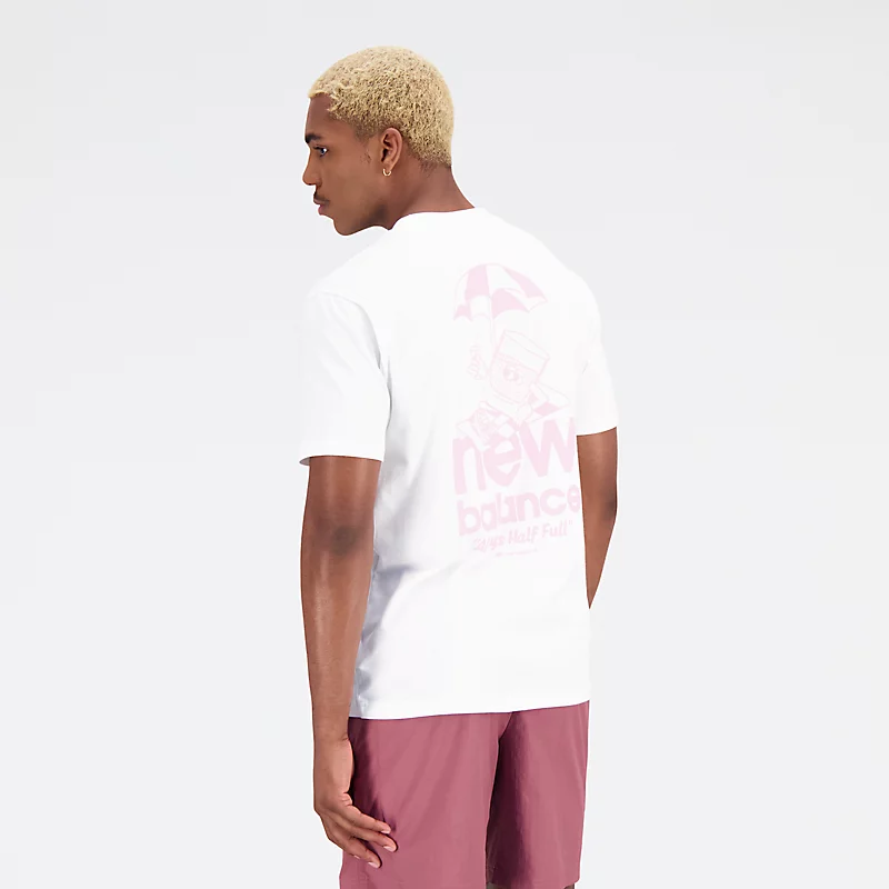Homme Essentials Always Half Full Baumwoll-Jersey-T-Shirt - WEISS