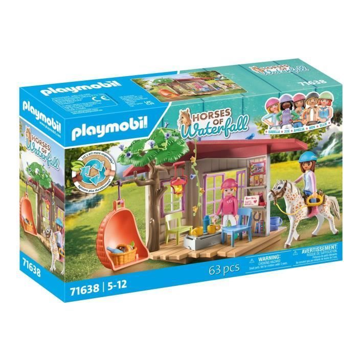 PLAYMOBIL 71638 Área de Relaxamento das Cavaleiras, Cavalos da Cachoeira, 63 peças, Idade 4+