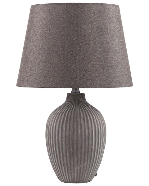 Lampka nocna stołowa ceramiczna brązowa