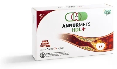 Suplemento alimentar AnnurMets HDL+ para triglicerídeos e colesterol, 30 comprimidos.