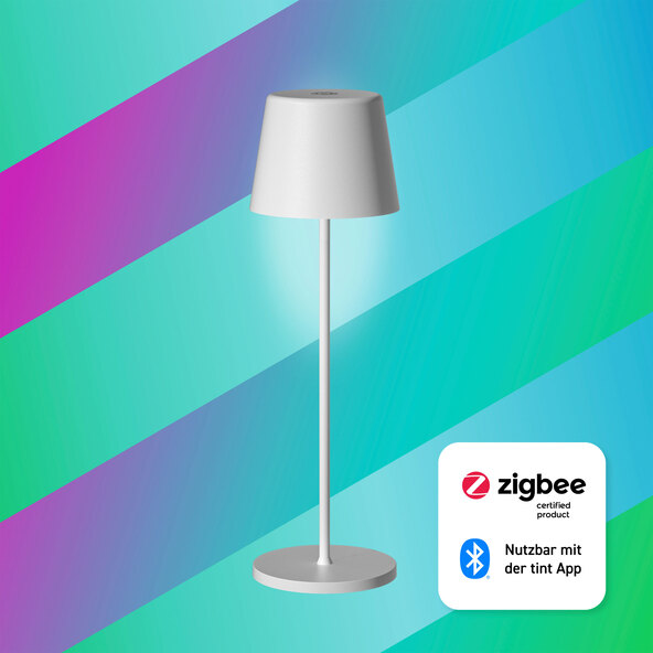 Smarte LED-Akku-Tischleuchte Dalia white+color, weiß