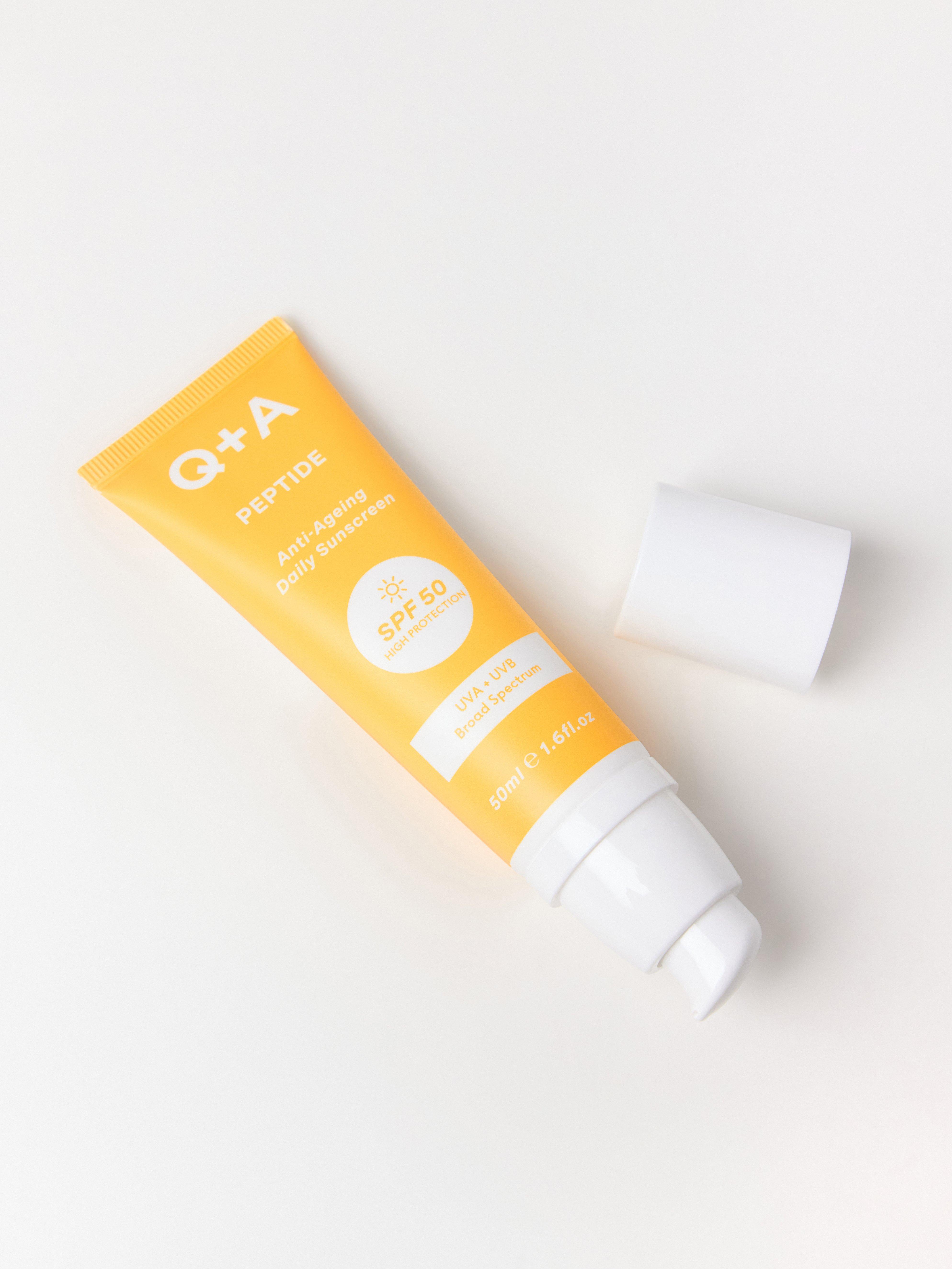 QA Peptid Solcreme 50 SPF Ingen farve