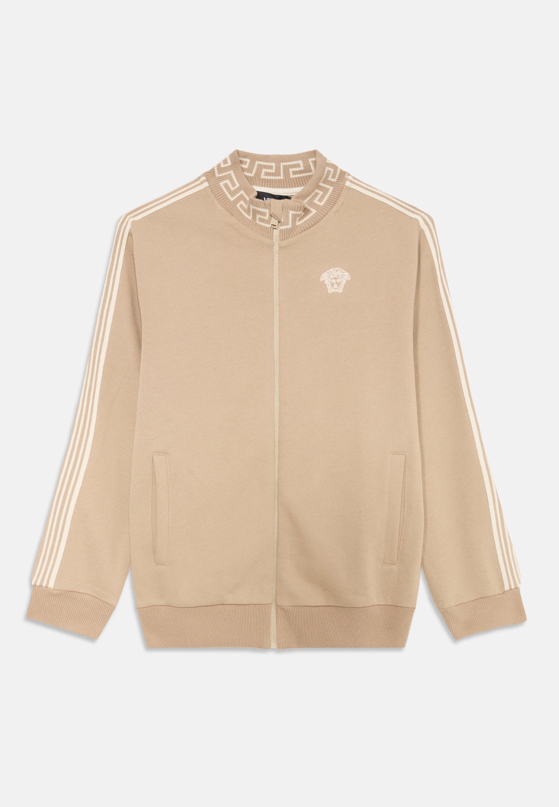 Versace CONTRAST MEDUSA EMBROIDERY UNISEX - Sweatshirt met rits - zandkasteel/ivoor