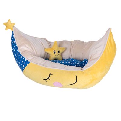 Cama acogedora para perros con diseño de luna