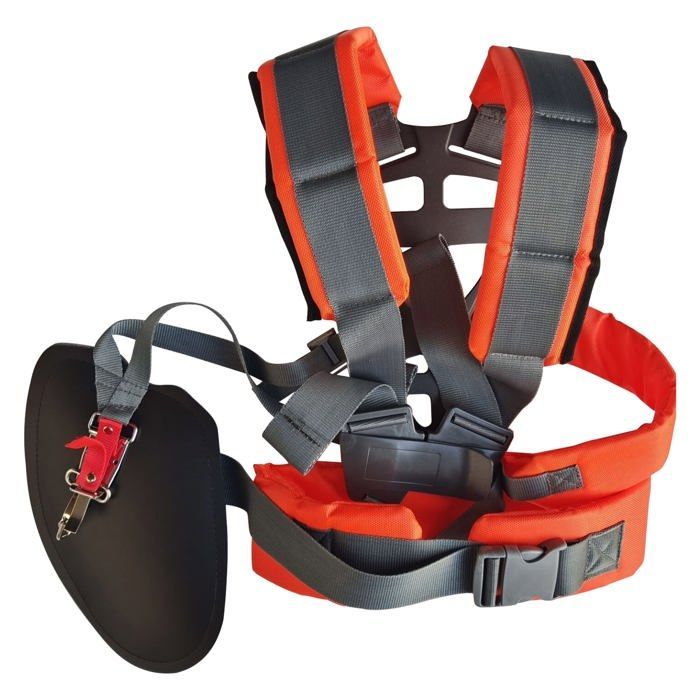 Arnés doble acolchado ajustable AIMOONSA — para desbrozadora y cortacésped (rojo)