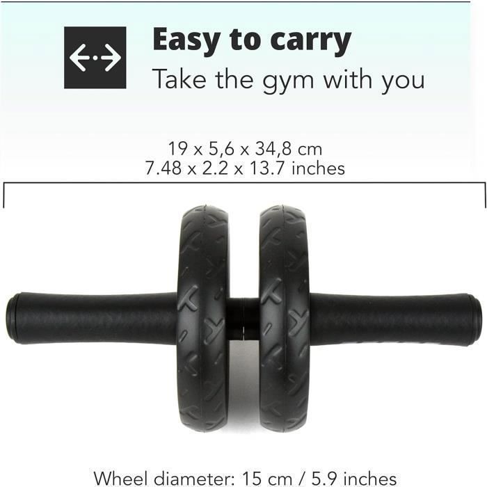 Ruota per esercizi addominali, kit per allenamento addominale con tappetino spesso, per attrezzature fitness e sportive, rullo addominale a doppio scorrimento