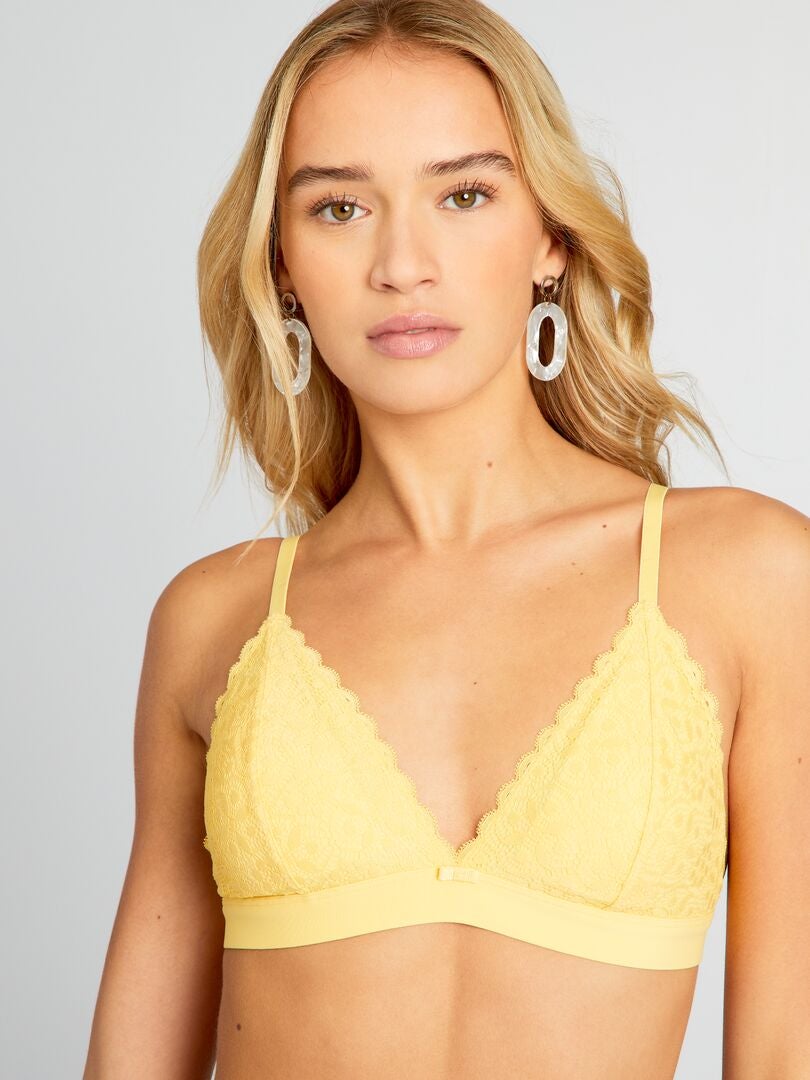Sutiã Triângulo de Renda - AMARELO