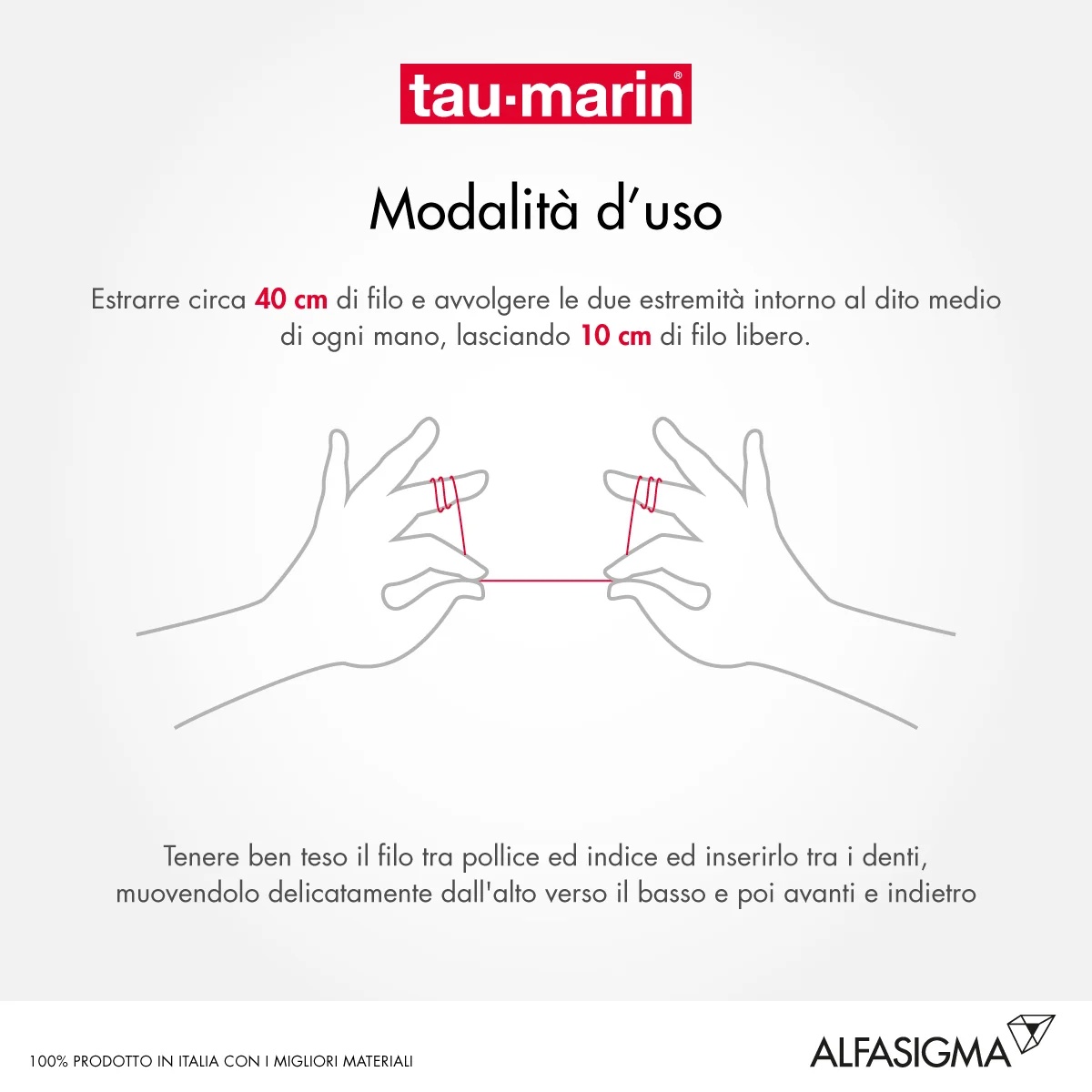 ALFASIGMA TAU MARIN Gewachste Zahnseide Tau-Marin 50 m