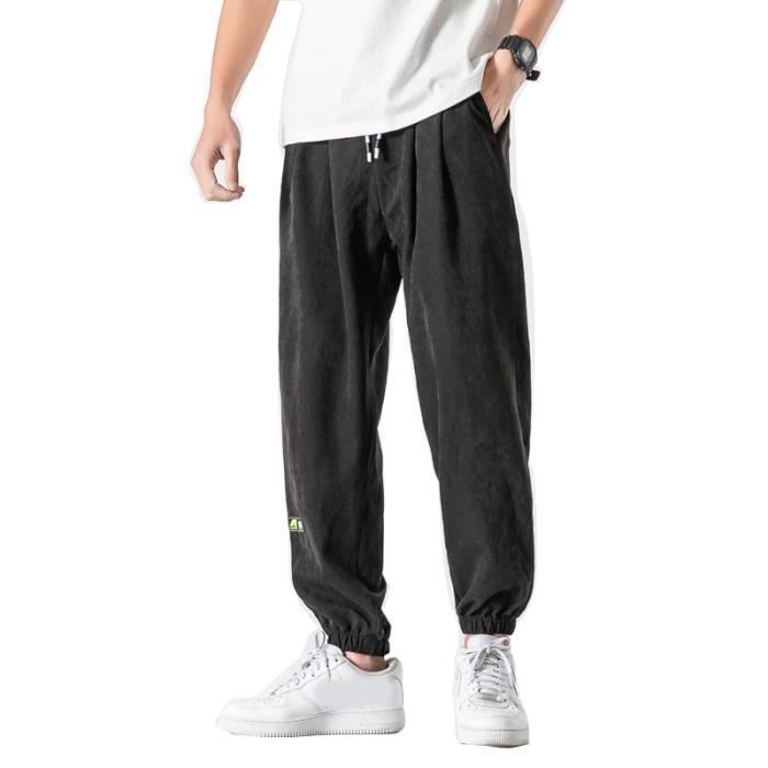 Pantalones deportivos para hombre - Cómodos pantalones de jogging negros - Transpirables para fitness en interiores