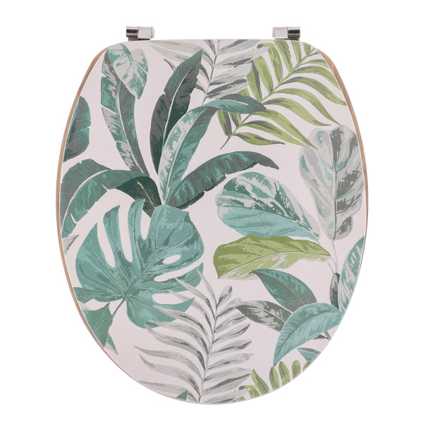 Deska sedesowa Jardin 46x37,5 cm MDF z motywem liści w odcieniach zieleni