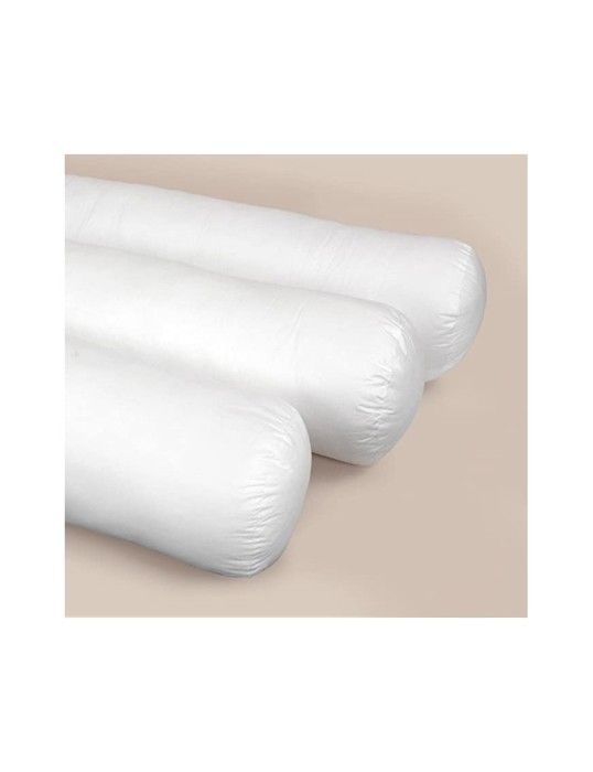 Cojín cilíndrico de microfibra de 200 cm, suave y cómodo, de poliéster, color blanco.