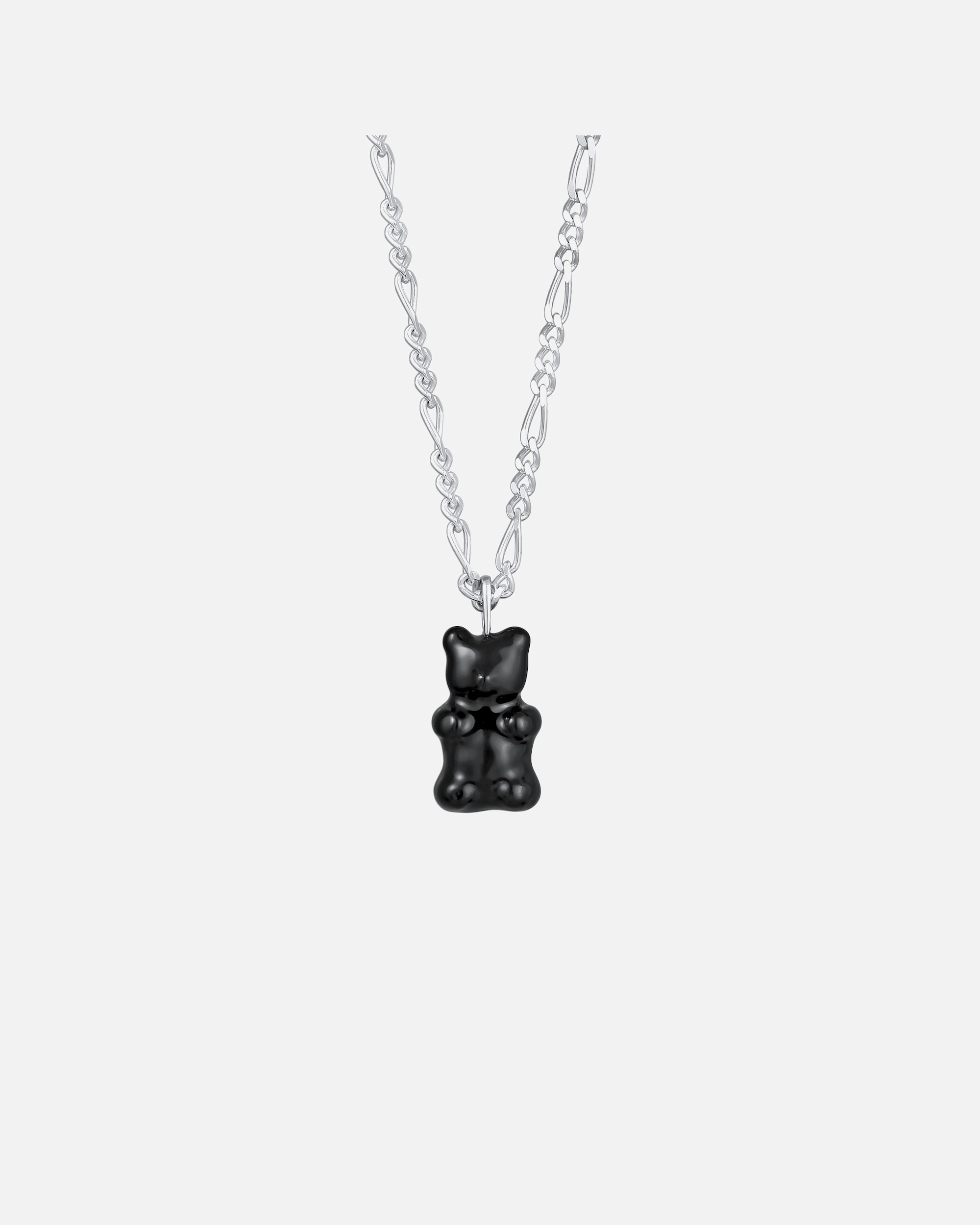 KUZZOI Hommes Pendentif Tendance ours avec Émail noir en Argent Sterling 925