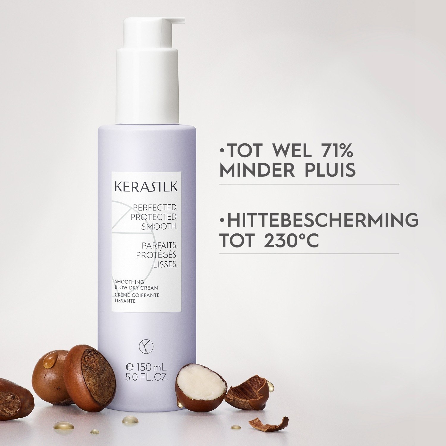 KERASILK toplotno zaščitna krema, krema za glajenje las po sušenju s fenom – 50 ml