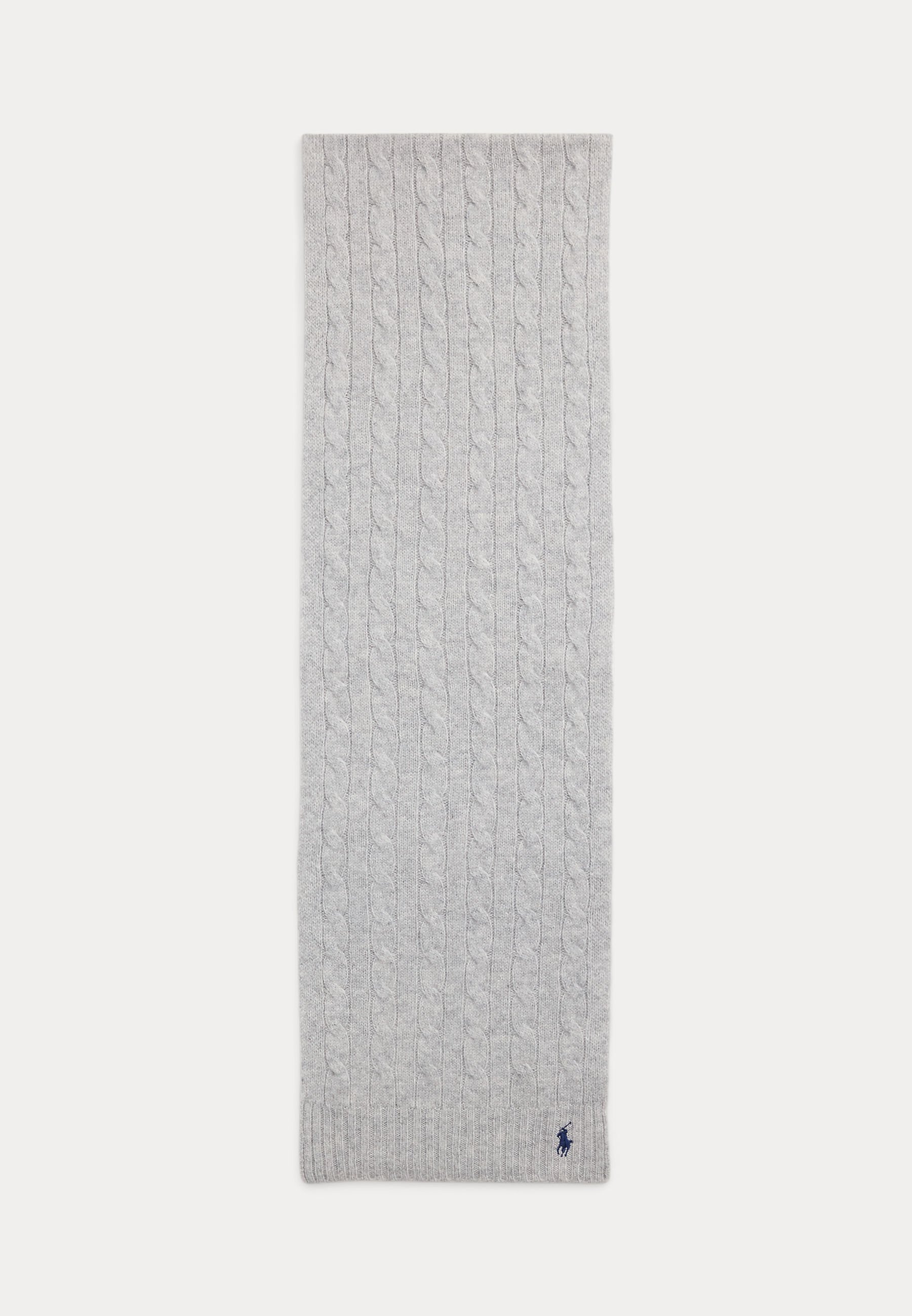 Écharpe Polo Ralph Lauren en laine et cachemire à torsades - Gris clair