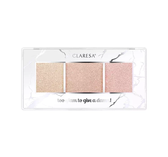 Claresa Too Glam To Give a Damn paleta rozświetlaczy 12 Golden Glow 12,5 g
