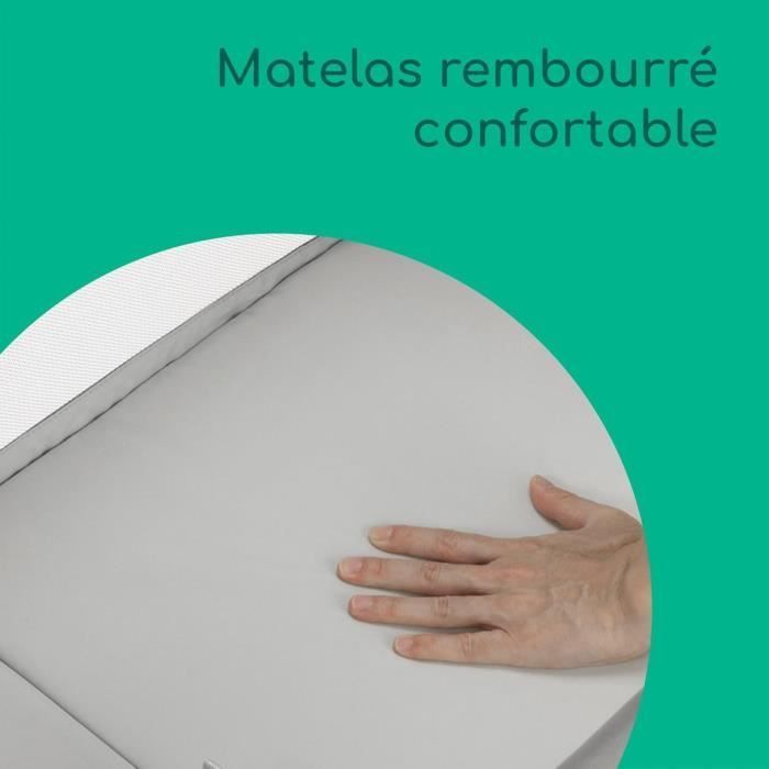 BEBECONFORT AMARA, Cododo, pliant, 2 en 1, Berceau confortable, 4 roues, pliage rapide, 0-6mois,0 à 9kg, tinted graphite