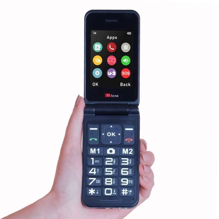 TTfone TT760 4G Mobile de base à gros boutons pour personnes âgées avec bouton d'assistance d'urgence (Rouge, avec Chargeur)