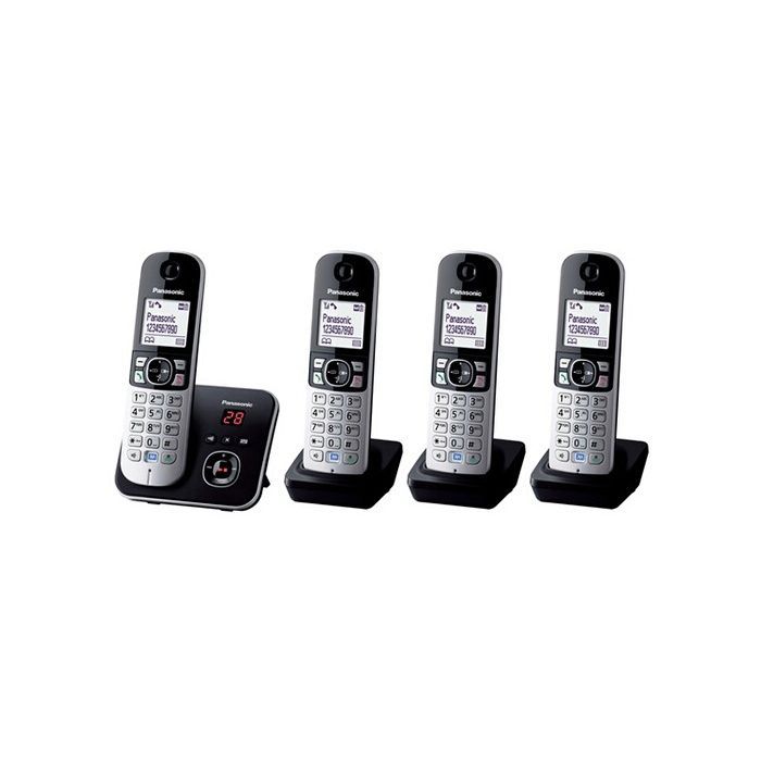 Teléfono inalámbrico digital Panasonic KXTG6824FRB - Contestador automático - 120 números - Pantalla LCD
