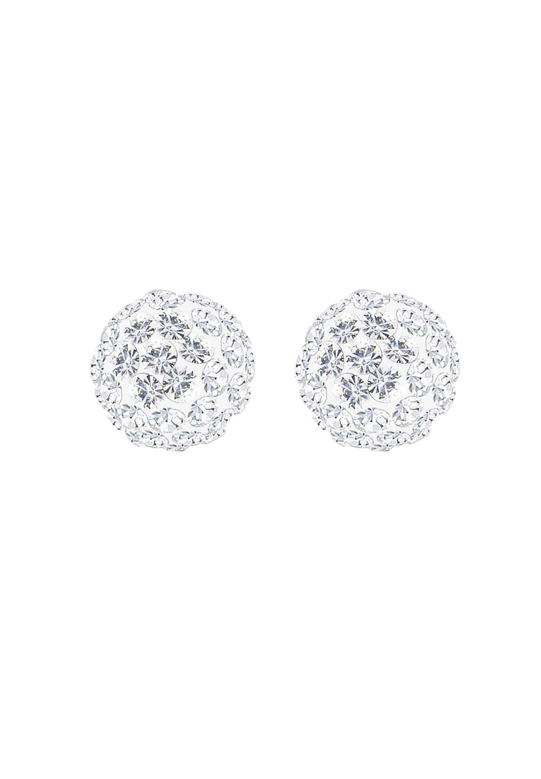 Elli Femmes Clous d'oreilles Boule Élégant avec Cristaux en Argent Sterling 925