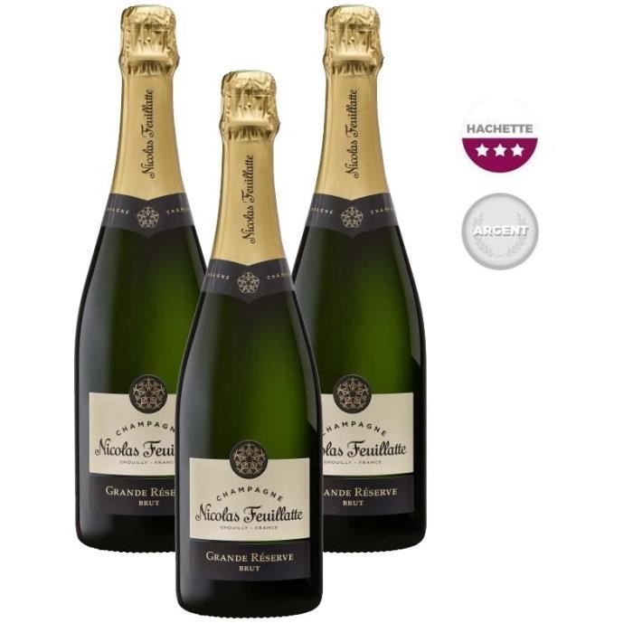 Nicolas Feuillatte Grande Réserve Brut Champagne 75cl x3