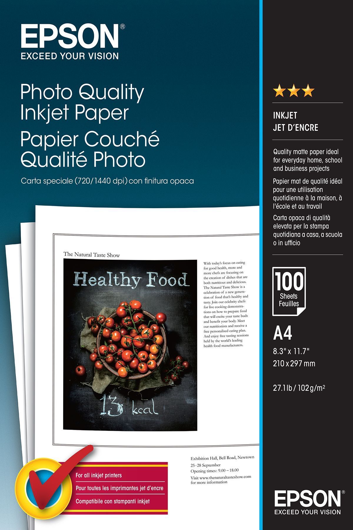 Epson gecoat fotopapier - 100 vellen A4 102 g