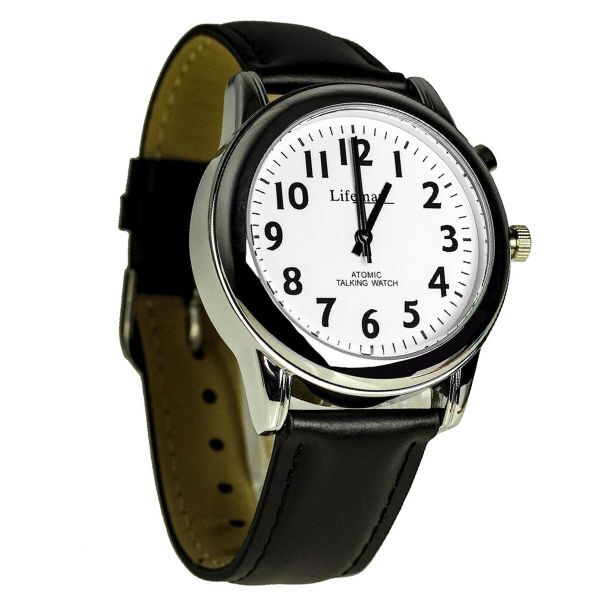Orologio atomico parlante Lifemax RNIB - Cinturino in pelle da uomo