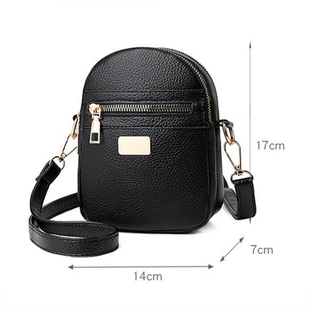 Sac bandoulière femme motif litchi, sac à main en cuir PU, sacoche pour téléphone portable, petit format