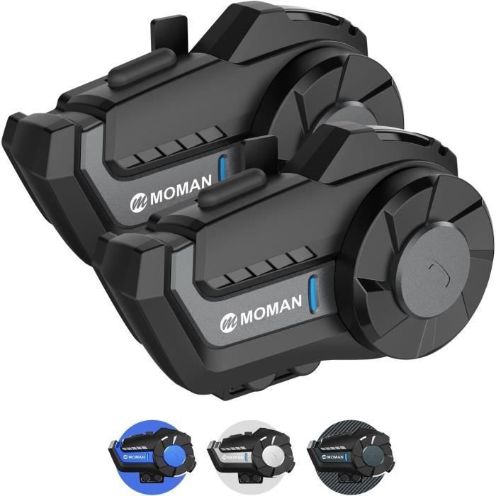 Motorcycle Intercom - Moman - H2 Pro - 2 Units - Bluetooth 5.1 - IP65 Waterproof - FM Radio