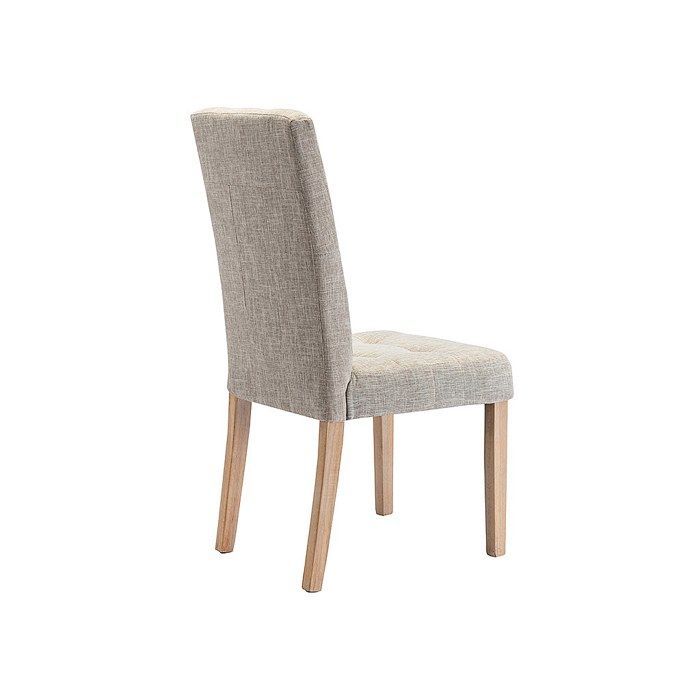 Lot de 6 chaises en tissu et bois - Beige - VILLOSA