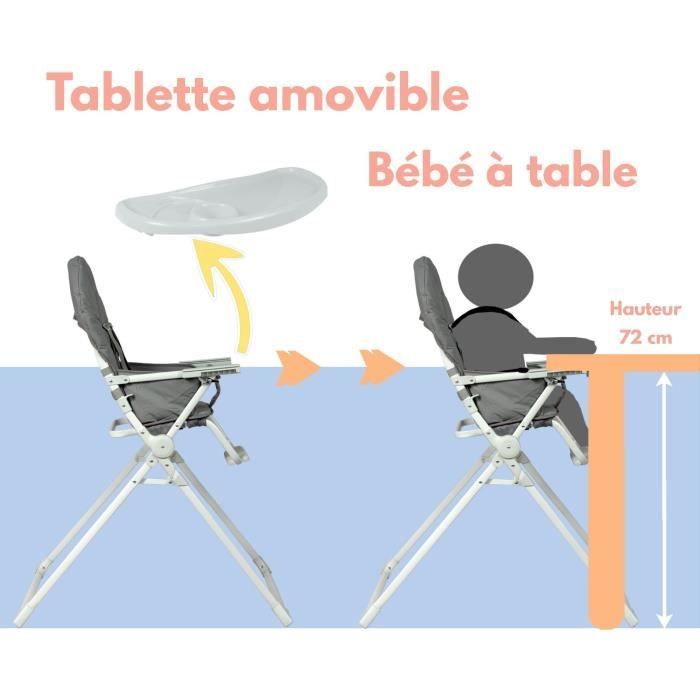 BAMBISOL Fixed high chair with adjustable depth tray, grey