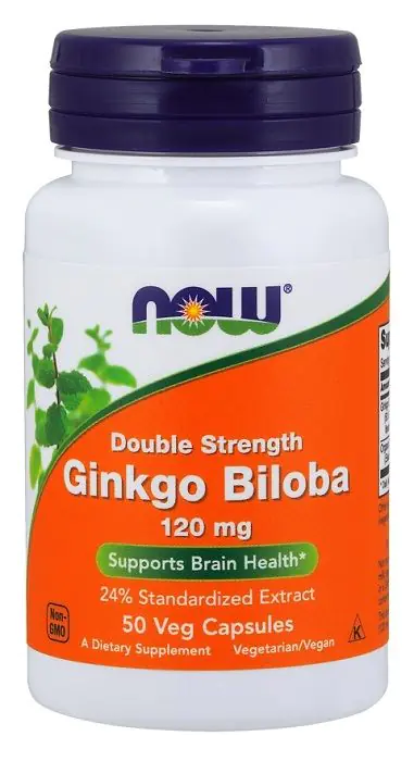Now Foods Ginkgo Biloba Double Strength 120 mg, Kapsułki