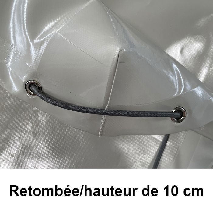Lona para remolque Erdé Expert LC 201 – 208 x 142 x 10 cm – PVC impermeable y reforzado de 640 g/m² – Gris – Fabricada en Francia