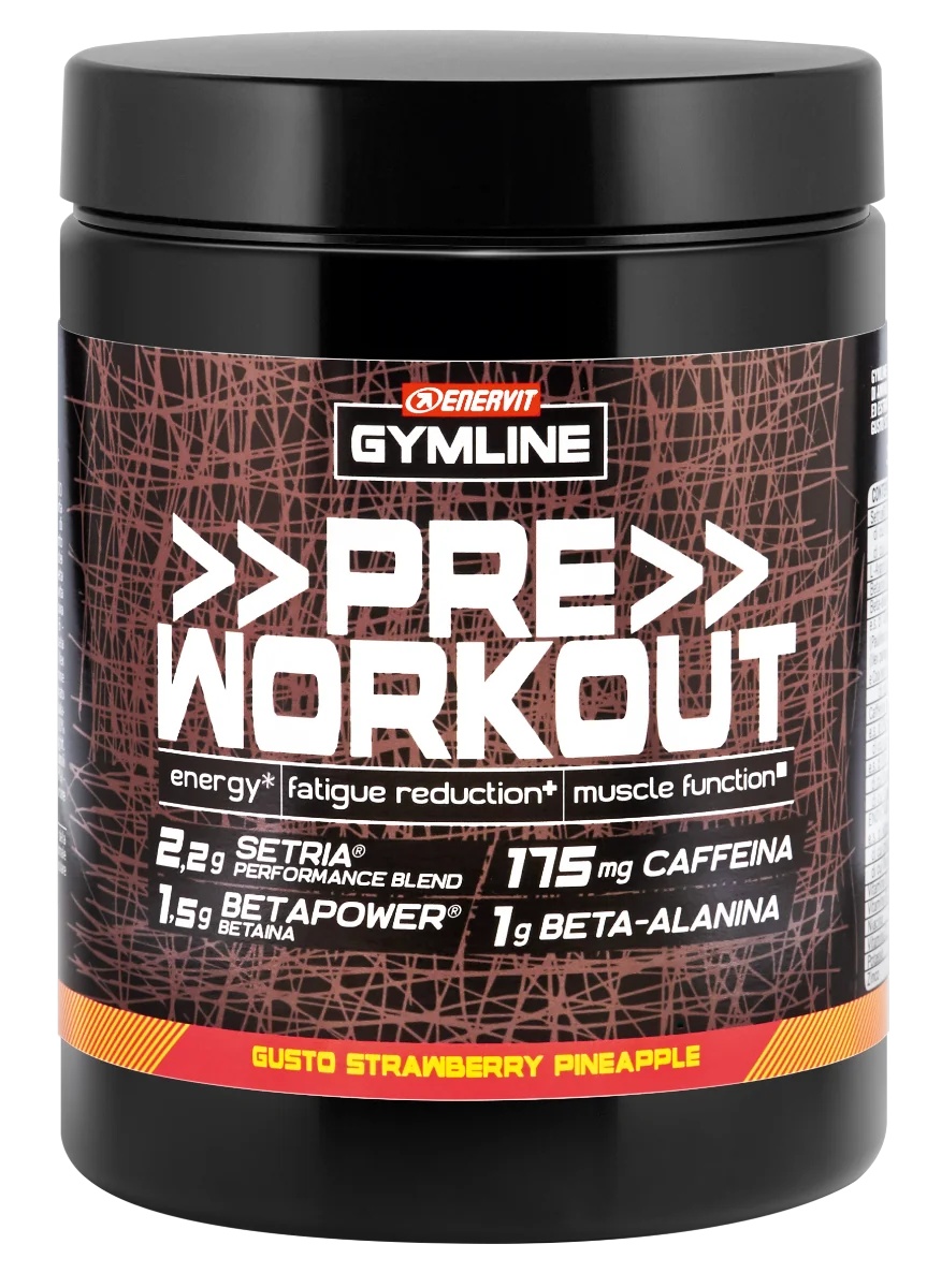 ENERVIT Gymline Pre-workout Aardbei-Ananas 313 g Bron van kalium