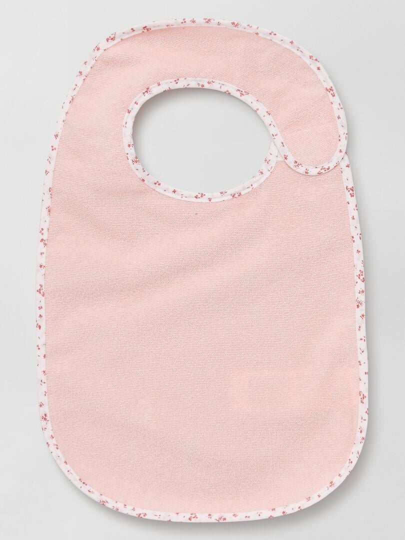 Set van 7 gevoerde badstof slabbetjes - ROZE