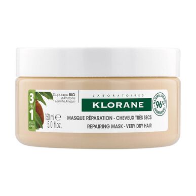 Klorane Cupuaçu korjaava naamio erittäin kuiville hiuksille, Luomu Cupuaçu naamio vaurioituneille hiuksille, 150 ml