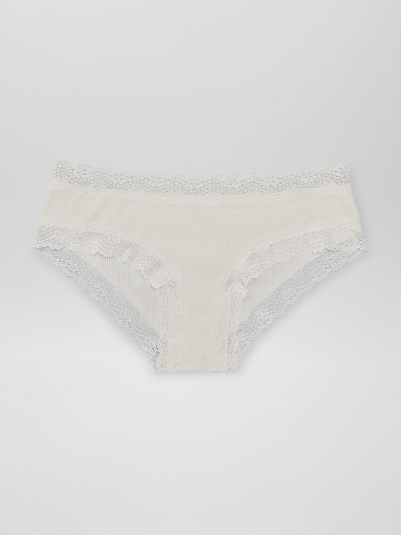 Set van 3 geribbelde culottes - pruimbruin