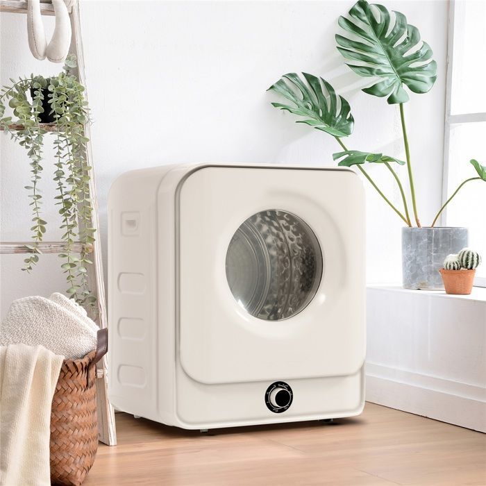 Secadora de roupa com secadora de ar, 3kg (máx. 4,5kg), aço inoxidável, 830W, 5 programas, multifiltro, proteção contra sobreaquecimento, montagem na parede.