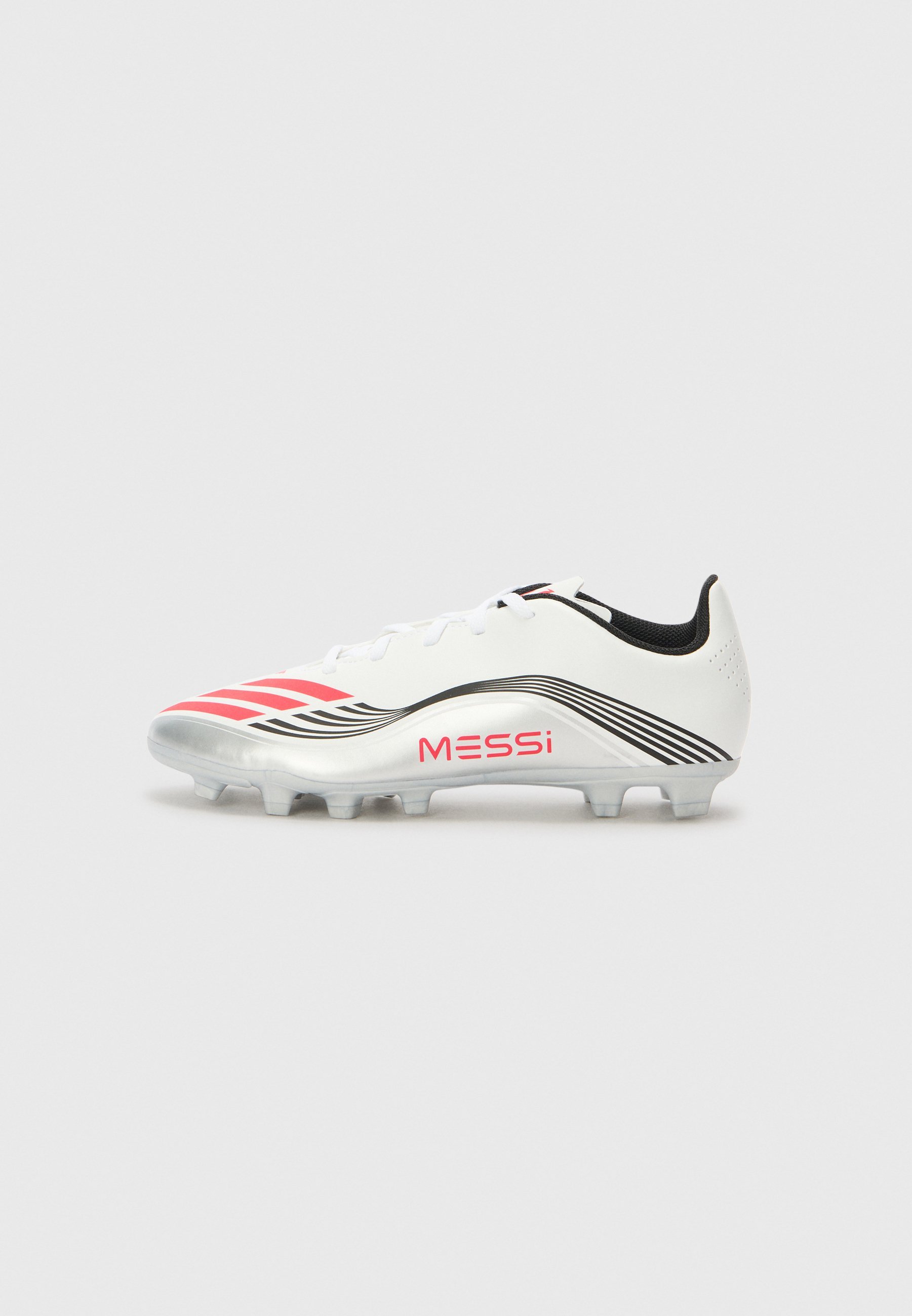 adidas Performance F50 MESSI UNISEX - Voetbalschoenen voor stevige ondergrond - wit/helder rood/zilverkleurig