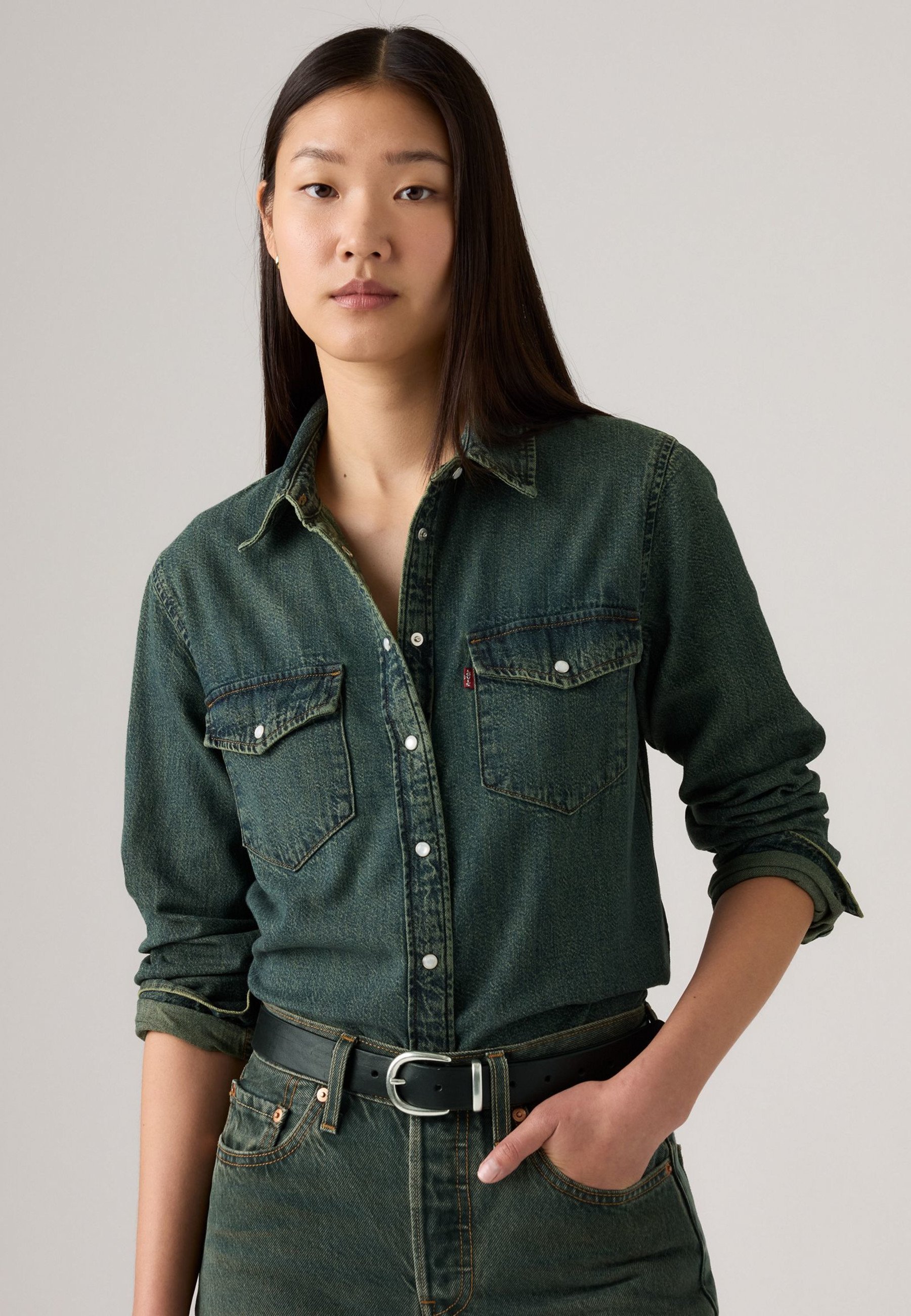 Levi's® ICONIC WESTERN - Camicia con bottoni - denim blu scuro
