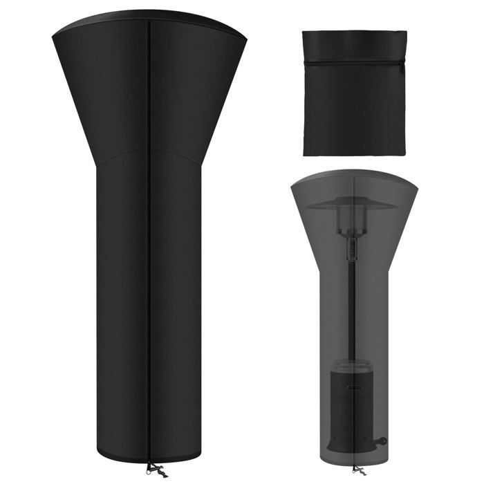 Telo di copertura impermeabile per riscaldatore da esterno, 226x85x48 cm - 1 pezzo, nero, 226x85x48 cm - Lumiryn