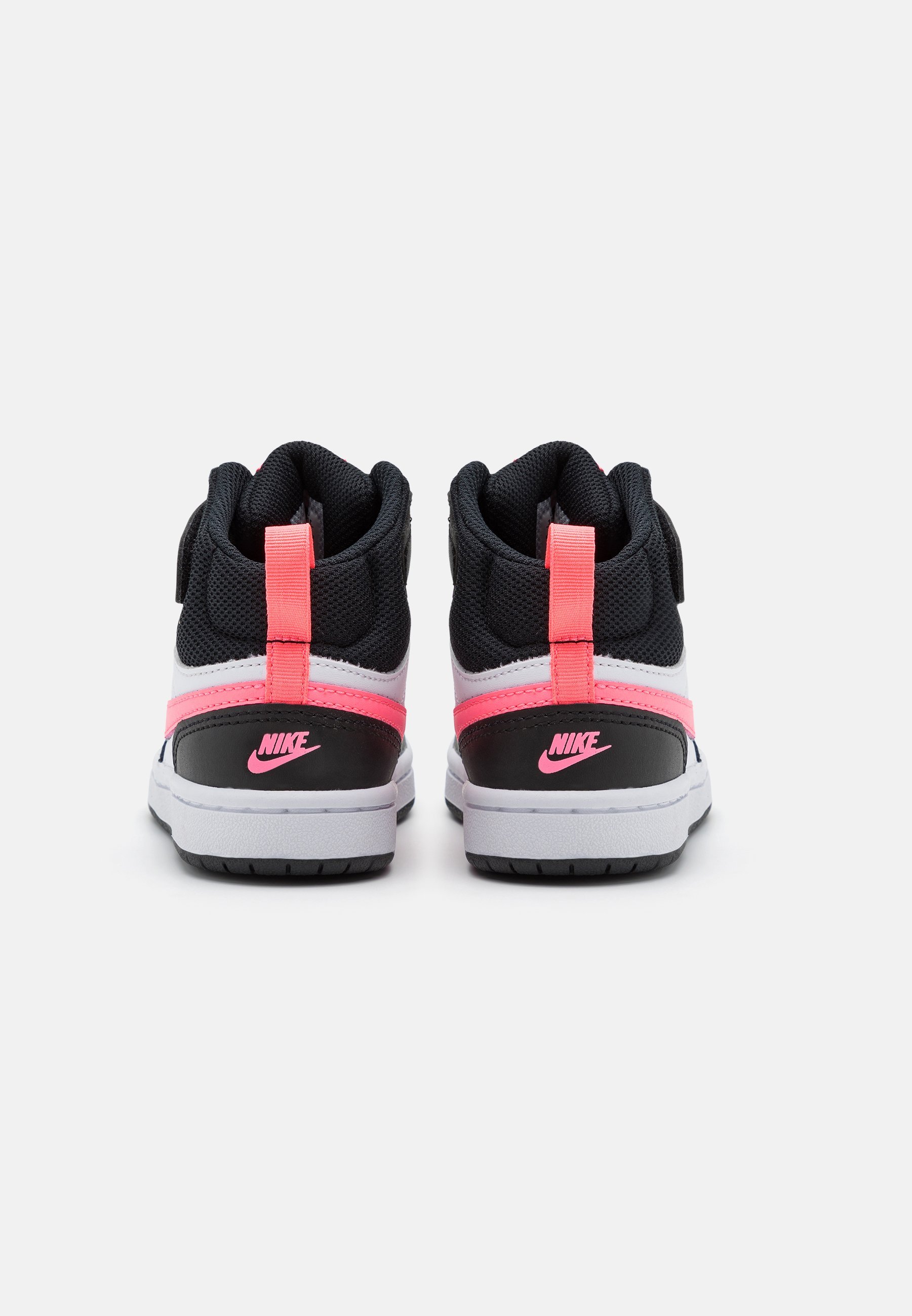 Nike Sportswear COURT BOROUGH MID UNISEX - Trampki wysokie - czarny/pulsujący zachód słońca/biały