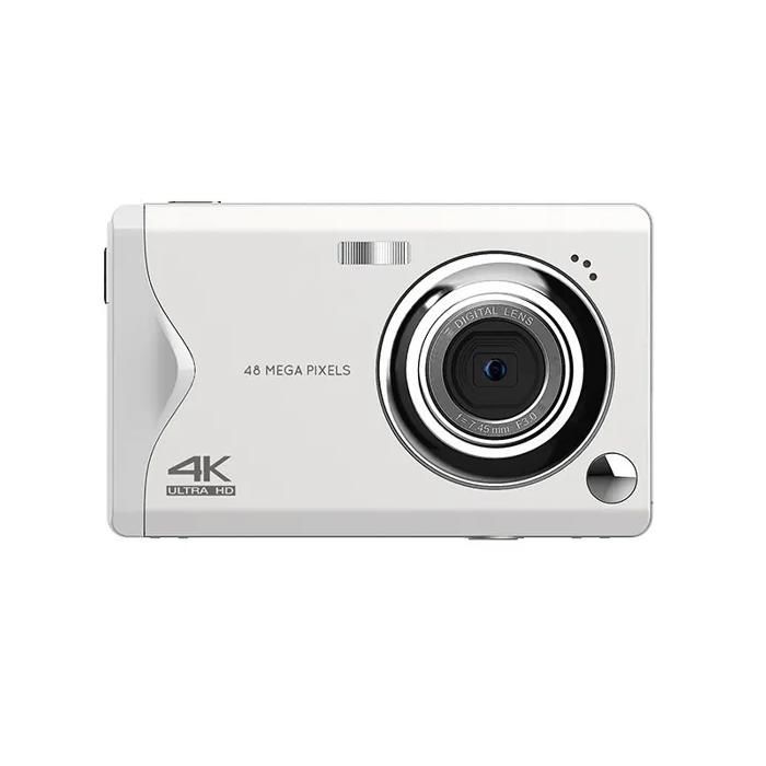 Cámara digital 4K de 48 MP y 3 pulgadas con enfoque automático, 32 GB de almacenamiento, flash, filtro, estabilización de vídeo, temporizador, pantalla blanca y batería de 800 mAh incluida.