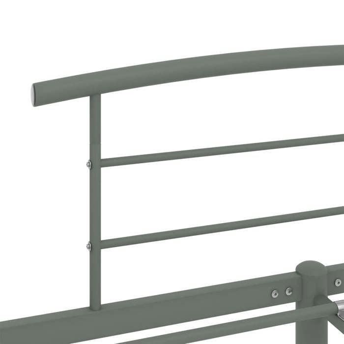 Gris 200 x 200 cm - Cama de metal - Carga máxima 150 kg - Estructura de cama - Colchón no incluido - Metal gris 200x200 cm 005_769789